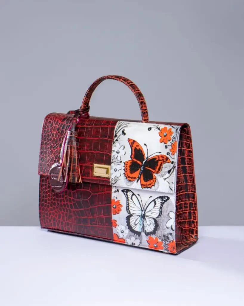 Hand Painted Leather Laptop Bag