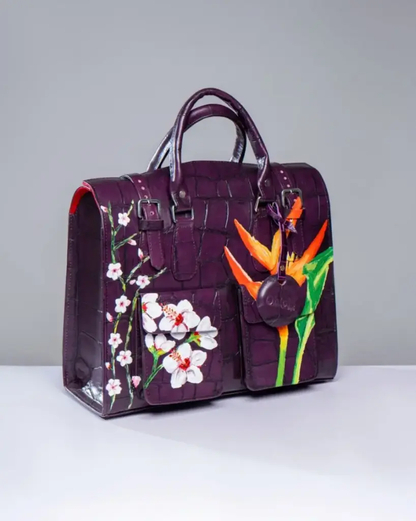 Deep Purple Hand Painted Multi Purpose Bag